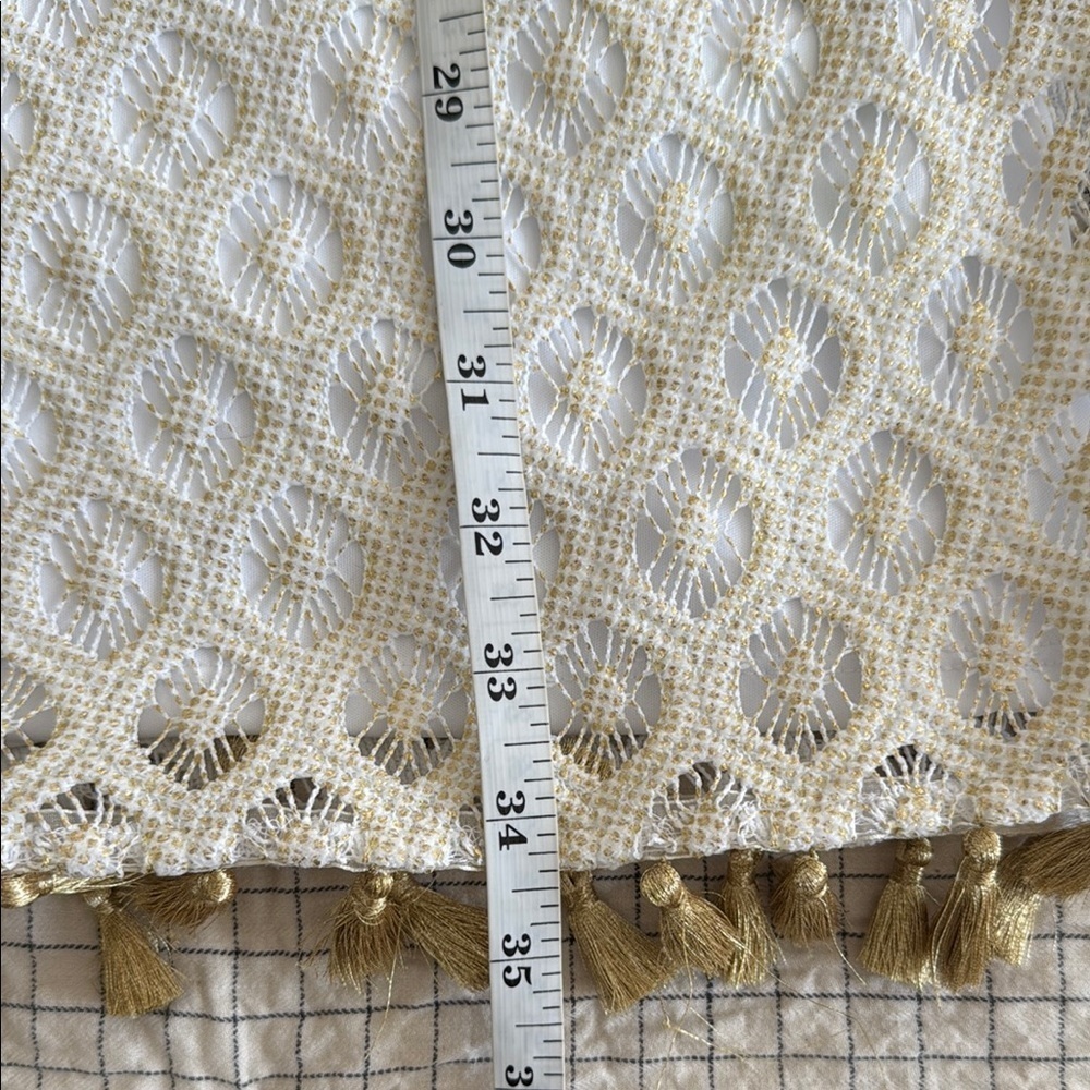 Lily Pulitzer White Lace Lined Dress Gold Detailing Women's Size Small - Picture 10 of 10